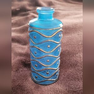 Antique Blue and Gold Wave Shulton Perfume Bottle